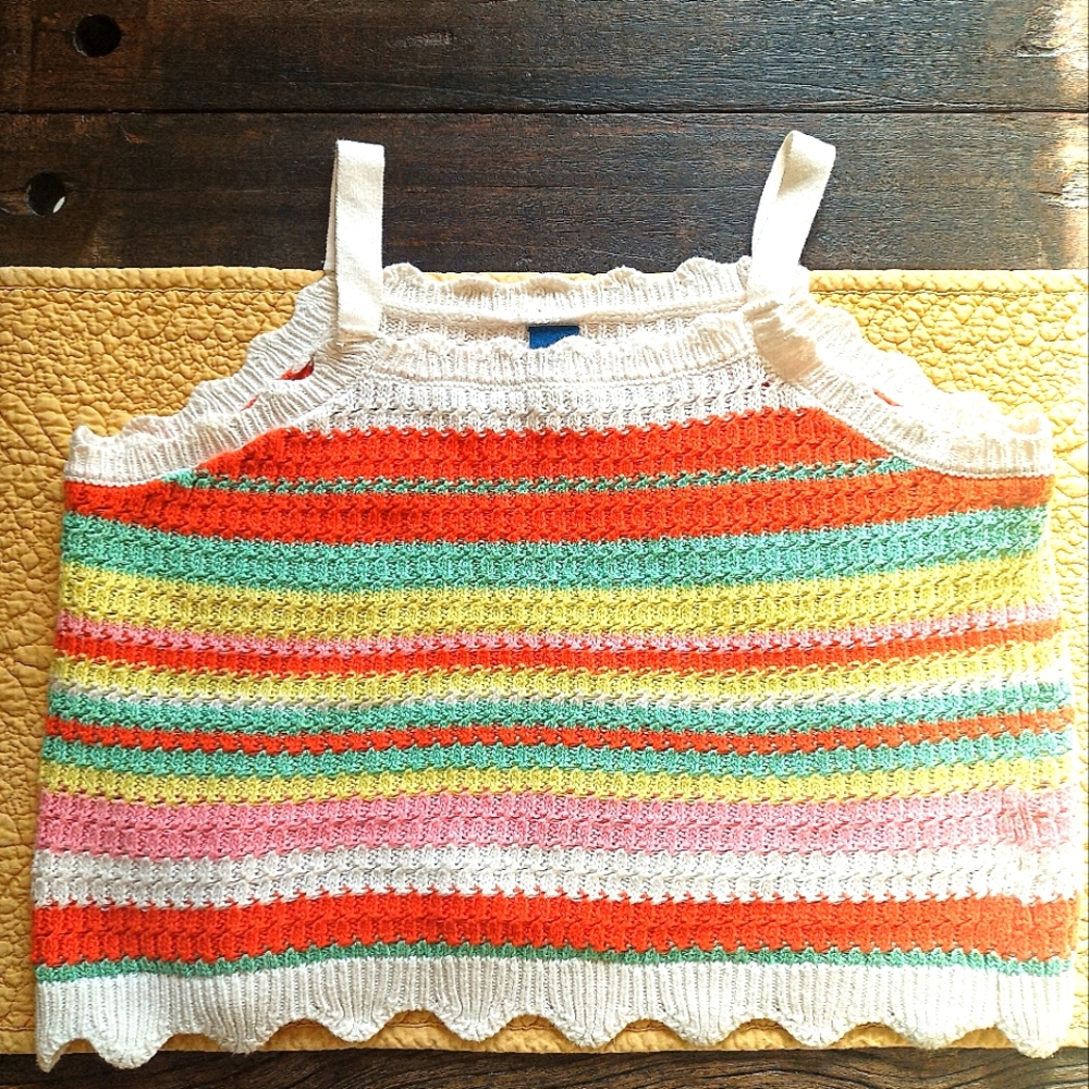 Old Navy Multicolor Crochet Knit Top